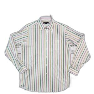 Daniel Cremieux Men's Multi Color Striped Dress  Shirt Size L